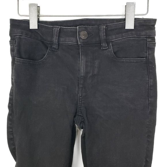 AMERICAN EAGLE Ne(x)t Level Stretch Black Taper Blackout Skinny Jegging Size: 4R - Picture 2 of 5